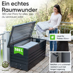 Hortus Home Auflagenbox 385 L – wasserdicht & belüftet, aus Metall